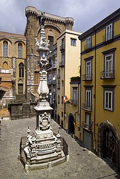 Guglia di San Gennaro monument,  Riario Sforza square,  historical centre, Naples, Campania, Italy