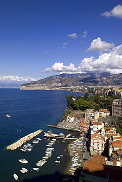 Seascape and coast of Marina Grande, Sorrento, Penisola Sorrentina, Naples, Campania, Italy, Europe