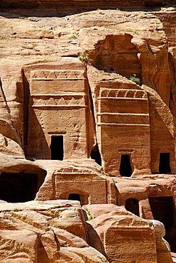 Nabatean tombs, archaeological site of Petra, Jordan, Middle East