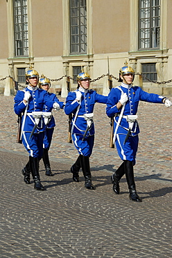 Guard at the Stockholm Palace Kungliga Slottet, official residence of the Swedish monarch, Stockholm, Sweden, Scandinavia, Europe