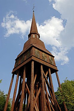 Wooden bell tower, Skansen, open air museum, Djurgården island, Stockholm, Sweden, Scandinavia, Europe