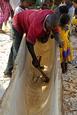 Building a traditional fishing boat, Zanzibar, United Republic of Tanzania, Africa