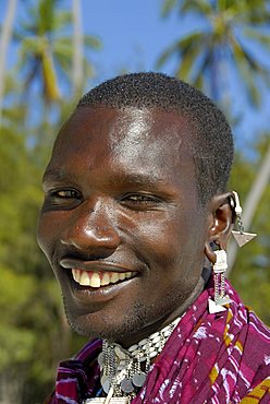 A Maasai tribesman, Zanzibar, United Republic of Tanzania, Africa