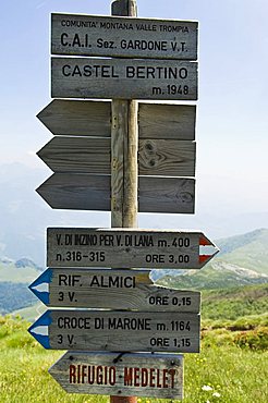 Naturalistic signals, Guglielmo mountain, Lombardy, Italy