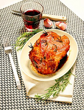 Cosciotto di vitello al forno, roasted leg of veal, Italy, Europe