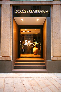 Dolce & Gabbana fashion shop, Via della Spiga 26 street, Milan, Lombardy, Italy, Europe