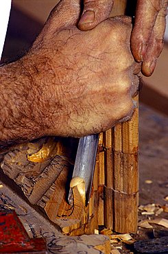 Wood carver, Naples, Campania, Italy