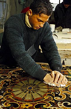 Inlay marble work, Naples, Campania, Italy