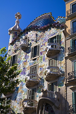 Casa Battlò of Antoni Gaudì, Passeig de Gràcia, Barcelona, Spain, Europe