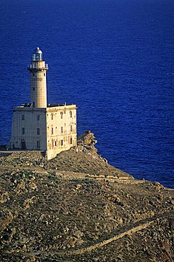 Lighthouse, Punta Scorno, Asinara island, Sardinia, Italy