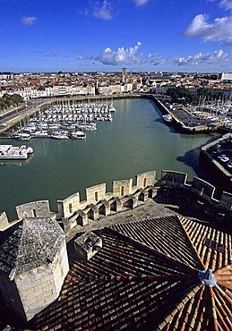 View on port from Tour Saint Nicolas, La Rochelle, France, Europe 