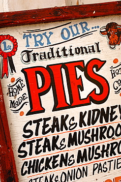 Traditional pies, Deptford, London, England, United Kingdom