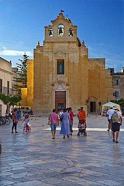 Matrice square, Matrice church, Favignana island, Aegadian Islands, Sicily, Italy