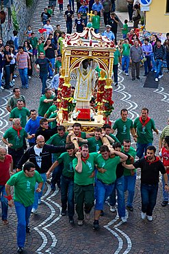 Religious procession, Saint Filippo feast, Roccafiorita, Sicily, Italy