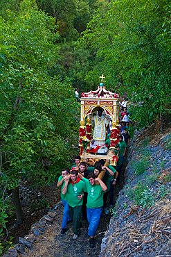 Religious procession, Saint Filippo feast, Roccafiorita, Sicily, Italy