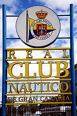 Real Club Nautico sign, Las Palmas, Gran Canaria, Canary Islands, Spain, Europe