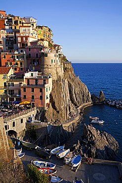 Foreshortenig, Manarola, Cinque Terre, UNESCO World Heritage Site, Ligury, Italy, Europe