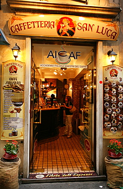 Caffetteria San Luca, Typical cafe, Via San Luca street, Genoa, Ligury, Italy, Europe