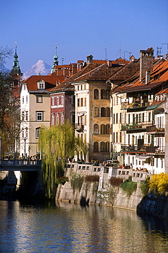 Ljubljanica river, City center, Ljubljana, Slovenia, Europe