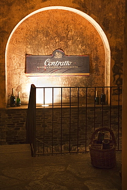 Contratto underground wine cathedral in Canelli, the entrance to the cellars, Asti, Piedmont,Italy, Europe