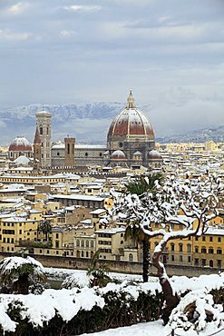 Snow in Florence, Tuscany, Italy, Europe