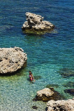 Ladiko or Anthony Quinn Bay, Rhodes, Dodecanese, Greek Islands, Greece, Europe