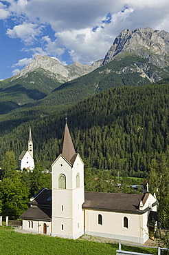 churches, scuol, switzerland
