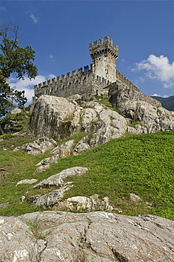 sasso corbaro castle, bellinzona, switzerland