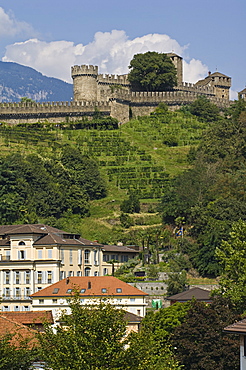 montebello castle and town, bellinzona, switzerland