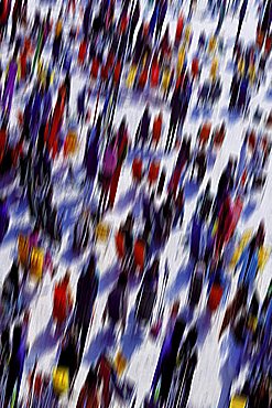 Skiers, Sestriere, Piedmont, Italy