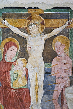 st. sebastian church: frescoes, nembro, italy