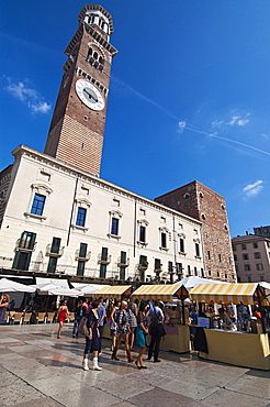 Piazza delle Erbe, Verona, Veneto, Italy.