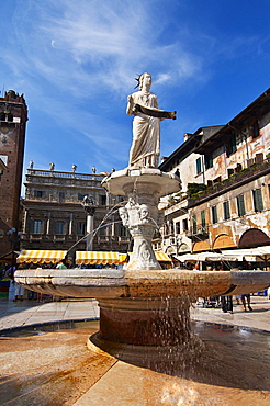 Piazza delle Erbe, Verona, Veneto, Italy.