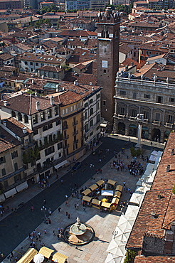 Piazza delle Erbe, Verona, Veneto, Italy.