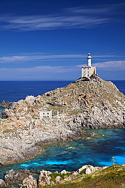 Punta Scorno lighthouse, Asinara island, Porto Torres, Sardinia, Italy, Europe