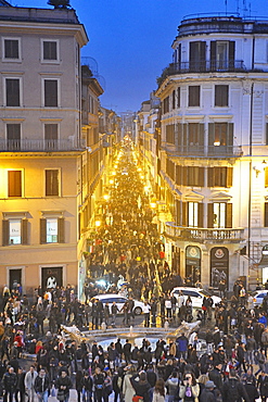 Rome. Italy. Europe. View of Via Condotti from Trinita dei Monti.