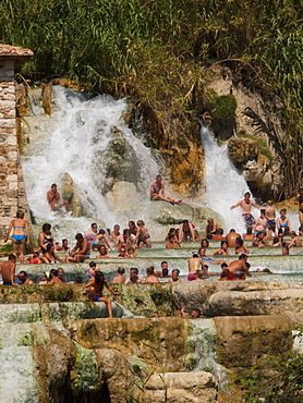 Cascate del Mulino waterfall, Saturnia thermae,Tuscany, Italy, Europe