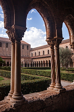 The Cloister in Monreale Cathedral, Sicily, Italy, Europe