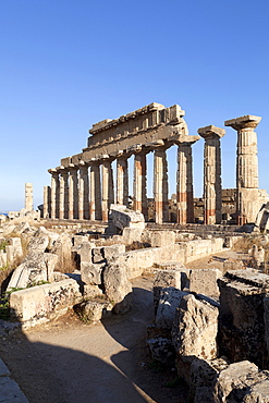 The Temple C, Selinunte, archaeological site, Castelvetrano village, Sicily, Italy, Europe