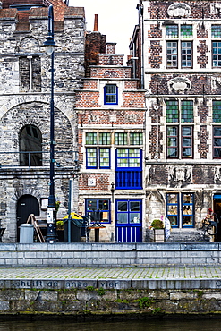 View from the canals during afternoon, Gent, Belgium, Europe