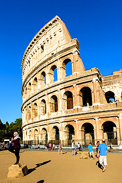 Colosseum or Coliseum, also known as the Flavian Amphitheatre, Roman Forum, UNESCO World Heritage Site, Rome, Lazio, Italy, Europe