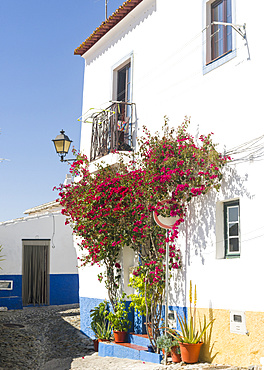 Mertola on the banks of Rio Guadiana in the  Alentejo.  Europe, Southern Europe, Portugal, March