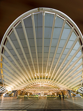 Train Station Oriente near the expo 98 area, a masterpiece by architect Santiago Calatrava and one of the symbols of the city.   Lisbon (Lisboa) the capital of Portugal. Europe, Southern Europe, Portugal