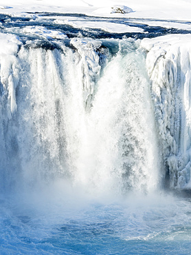 Godafoss one of the iconic waterfalls of Iceland during winter. europe, northern europe, iceland,  March