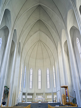 Hallgrimskirkja, the parish church and of of the landmarks of Reykjavik. europe, northern europe, iceland,  February