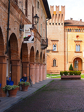 Piazza Giuseppe Verdi, historical center, Busseto, Emilia Romagna, Italy, Europe