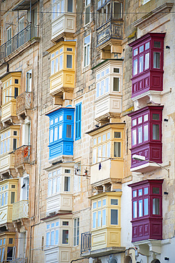 La Valletta, Capital of Culture 2018, Typical Balcony, Malta Island, Mediterranean Sea, Europe