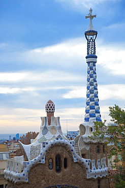 Entrance Parc Güell, Barcelona, Catalonia, Spain, Europe