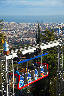 Landscape, view from Tibidabo, Barcelona, Catalonia, Spain, Europe