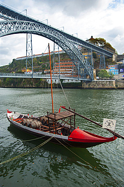 Bridge Ponte Dom Louis I, City Porto (Oporto) at Rio Douro. The old town is listed as UNESCO world heritage. Portugal, Europe